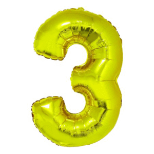 Balon folie cifra 3 Auriu