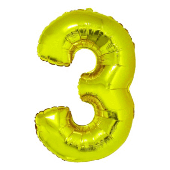 Balon folie cifra 3 Auriu