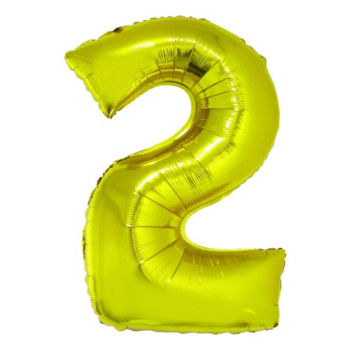 Balon folie cifra 2 Auriu