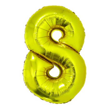 Balon folie cifra 8 Auriu