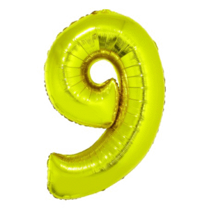 Balon folie cifra 9 Auriu