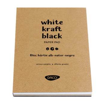 Bloc hartie A5 alba-natur-neagra Daco
