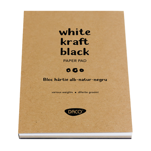 images Bloc hartie A5 alba-natur-neagra Daco