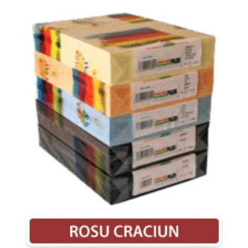 Carton colorat A4 160g - rosu craciun