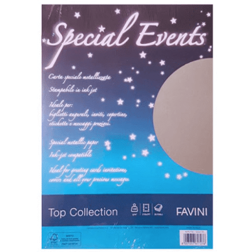 Carton metalizat A4 120g 20 coli Favini - argintiu