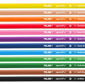 Creioane colorate acuarela Milan 12 culori