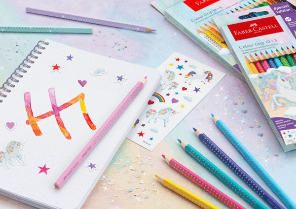Creioane colorate Faber Castell Grip Unicorn 10+3 culori