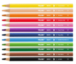 Creioane colorate groase Milan Maxi 12 culori triunghiulare