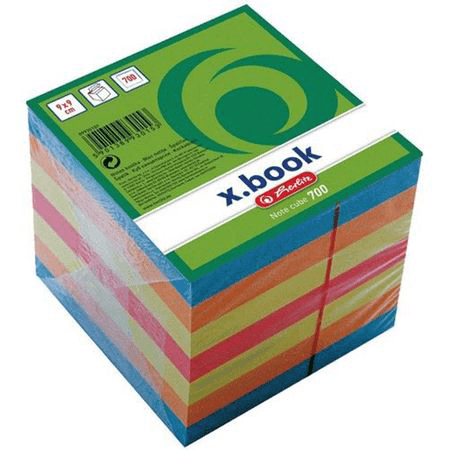 images Cub hartie colorata 9 x 9 cm Herlitz 700 file 4 culori