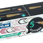 Cutite linogravura Milan 5 buc/set