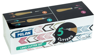 Cutite linogravura Milan 5 buc/set