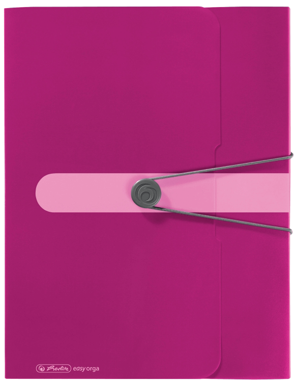Mapa plastic buton cu elastic A4 40mm Herlitz EOTG - Roz Opac