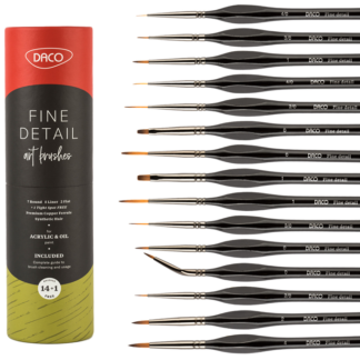 Pensule set 14+1 pentru miniatura si detaliu DACO PN2914