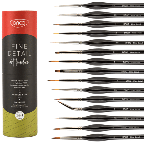 Pensule set 14+1 pentru miniatura si detaliu DACO PN2914