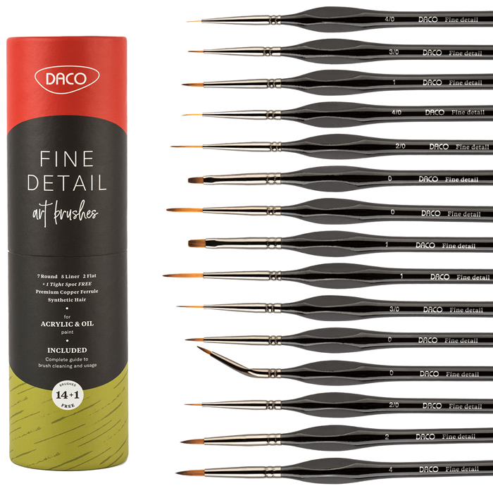 Pensule set 14+1 pentru miniatura si detaliu DACO PN2914