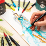 Pix liner si pensula Daco Liner Fine Brush 60 culori PX560