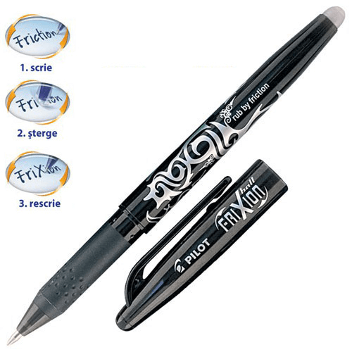 pix pilot frixion negru 0.7 mm