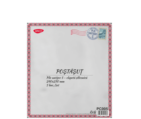 Plic antisoc cu bule NR5 240 x 270 mm Daco PC005 5 bucati