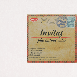Plic colorat patrat 14x14 120g alb 25buc