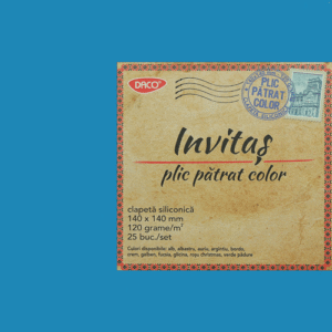 Plic colorat patrat 14x14 albastru