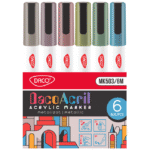 Marker acrilic Daco set 6 metalizate