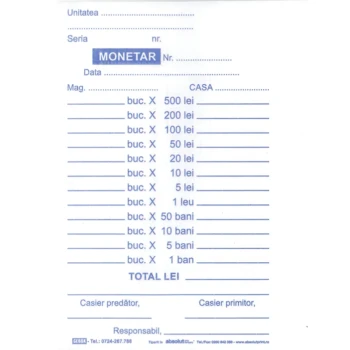 Monetar A6 autocopiativ 2 exemplare