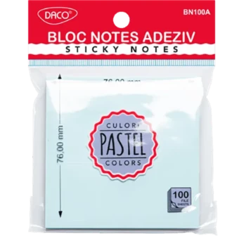 Notes autoadeziv 76x76mm Daco - albastru pastel