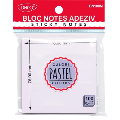 Notes autoadeziv 76x76mm Daco - mov pastel Notes autoadeziv 76x76mm Daco - mov pastel