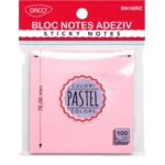 Notes autoadeziv 76x76mm Daco - roz pastel