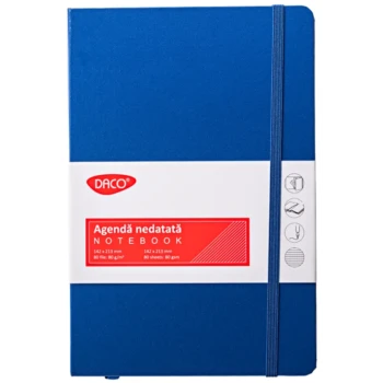 Agenda nedatata A5 Daco 80 file AN527A - Albastru
