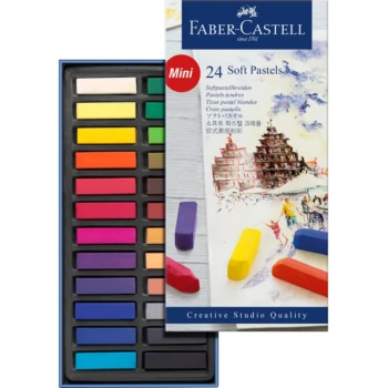 Creioane pastel soft mini Faber-Castell 24 culori 2