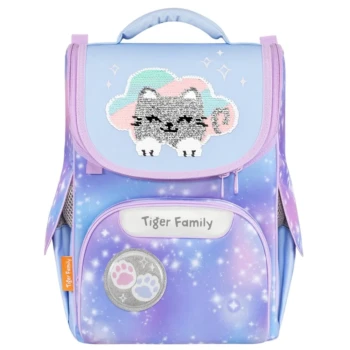 Ghiozdan ergonomic fete Tiger Kitty in Clouds