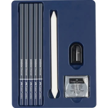 Set desen carbune Faber-Castell 8 piese Goldfaber