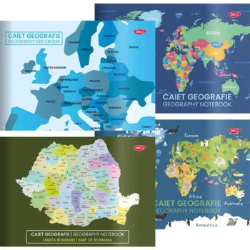 Caiet geografie A4 coperta plastic Daco - format mare