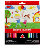 Creioane colorate groase Daco Maxi 12 culori - triunghiulare