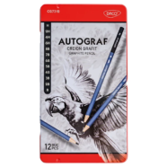 Creioane grafit Autograf Daco 6H-8B 12 bucati - cutie metalica