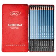 Creioane grafit Autograf Daco 6H-8B 12 bucati - cutie metalica 2