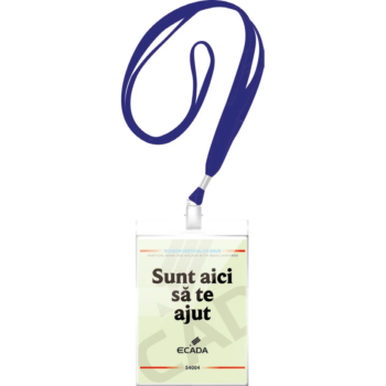 Ecuson cu snur textil vertical Premium Ecada