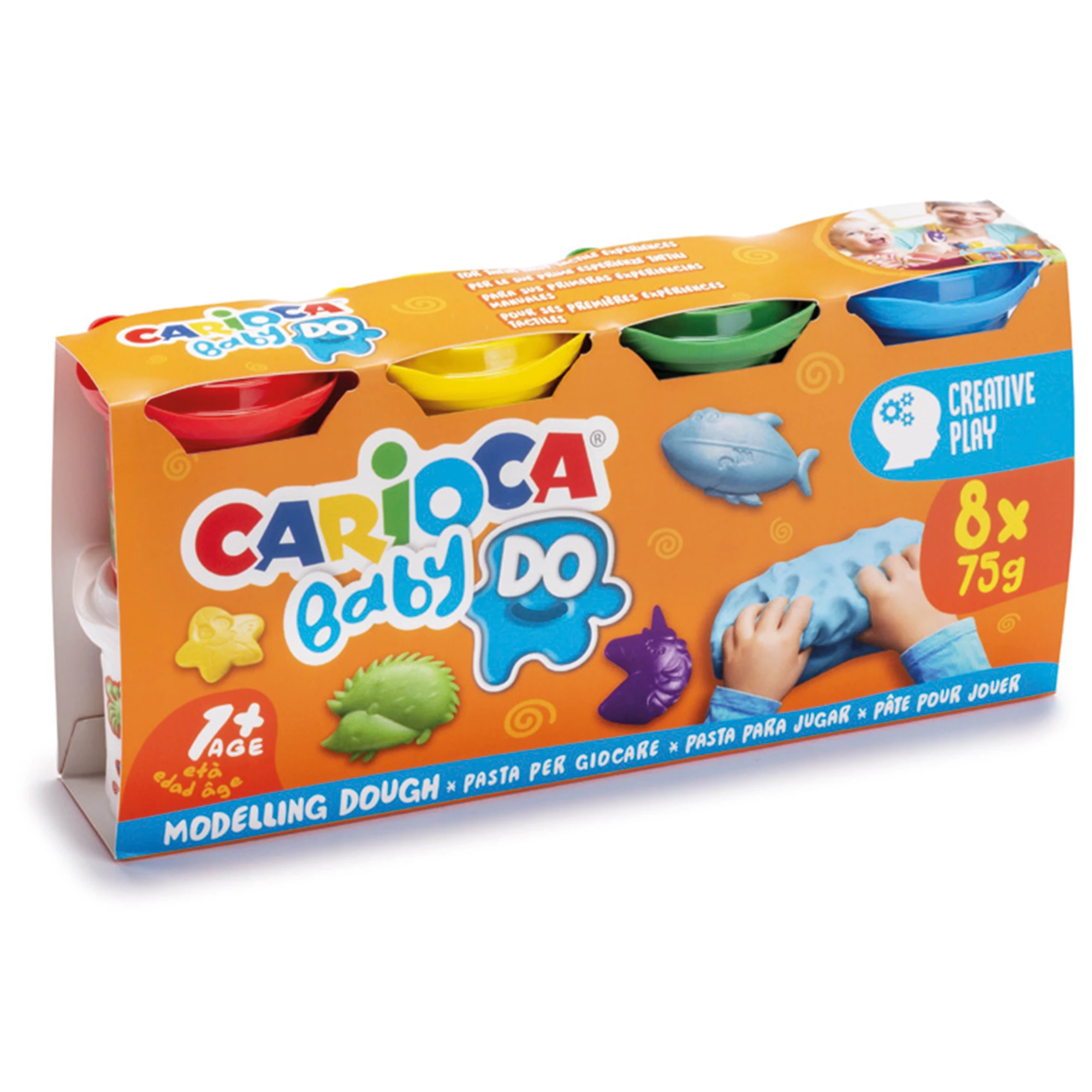 Plastilina usoara Carioca Baby 8x75g Plastilina usoara Carioca Baby 8x75g